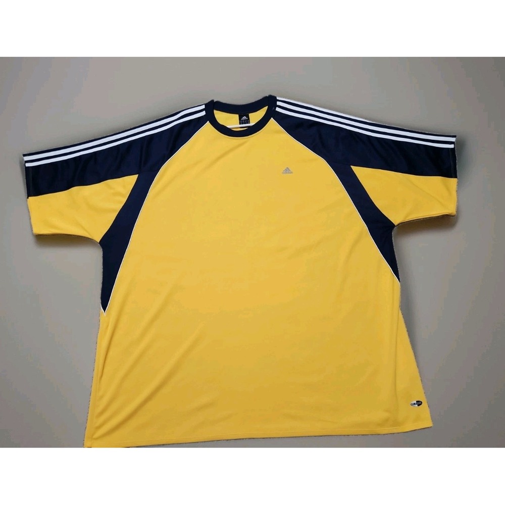 Adidas Vintage 2004 ClimaCool Jersey Yellow Blue 3 Stripes Mens Big 5XT